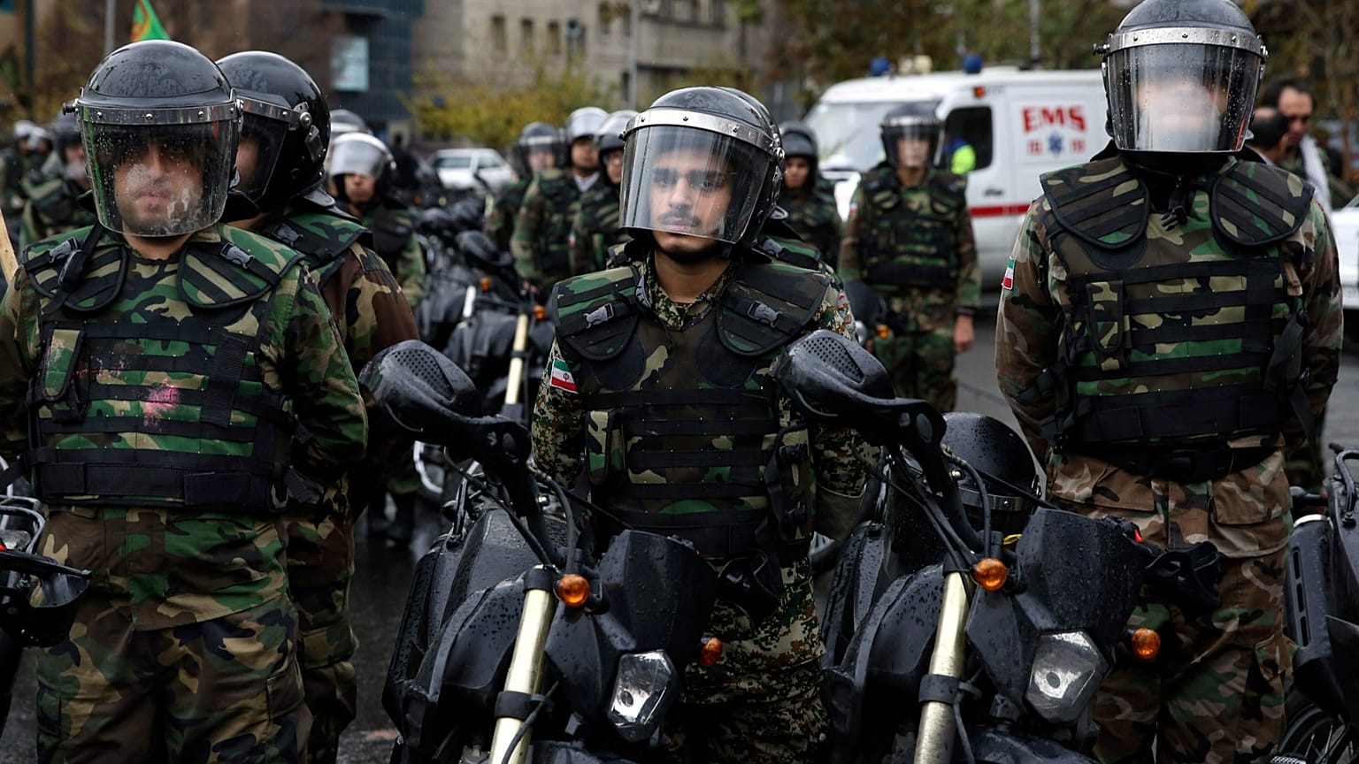 FILE: Iranian Basij paramilitary forces attend a rally marking the 35th anniversary of the force's establishment at Felestin Square in Tehran, 26 November 2014