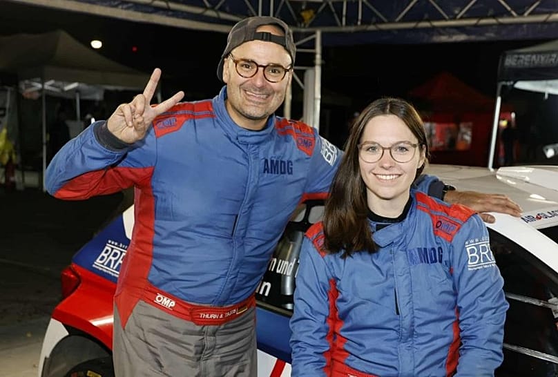 Albert Thurn und Taxis Anfang März mit seiner Copilotin Sara Hain. 