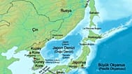 Harita üzerinde Japon Denizi