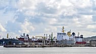 Transport ships and oil tankers wait in the port of Fos-Lavera near Marseille, southern France, Wednesday, March 11, 2026.