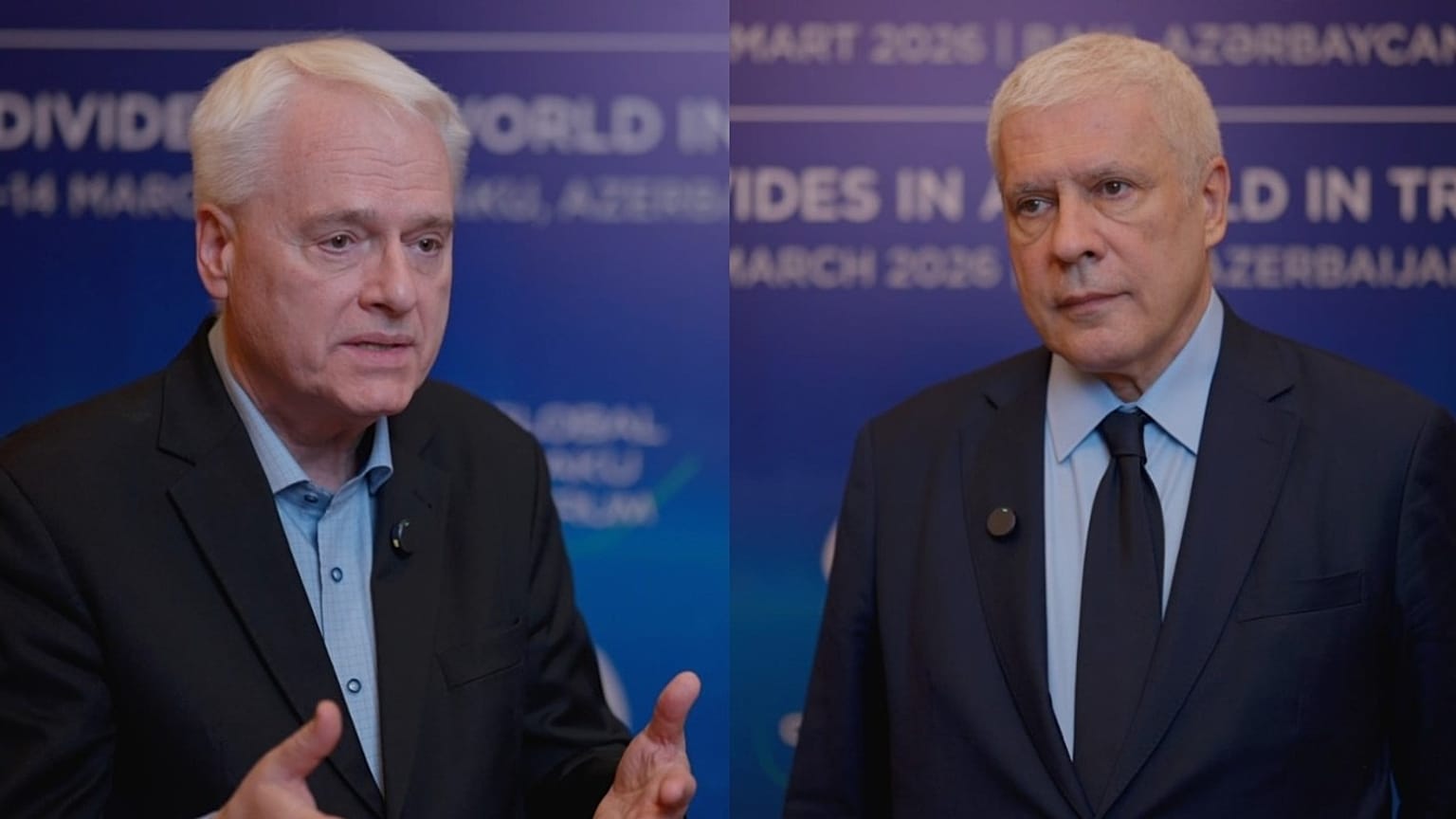  Ivo Josipović and Boris Tadić speak at the Global Baku Forum. 
