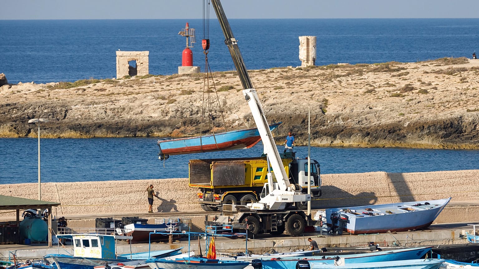 Porto di Lampedusa, immagine d'archivio