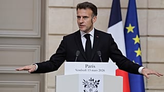 Emmanuel Macron à l'Élysée, le 13 mars 2026.