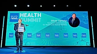 Olivér Várhelyi, European Commissioner for Health and Animal Welfare at the Euronews Health Summit. 