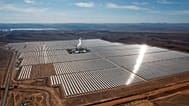 FILE - An aerial view of a solar power plant in Ouarzazate, central Morocco on Feb.4, 2016. 