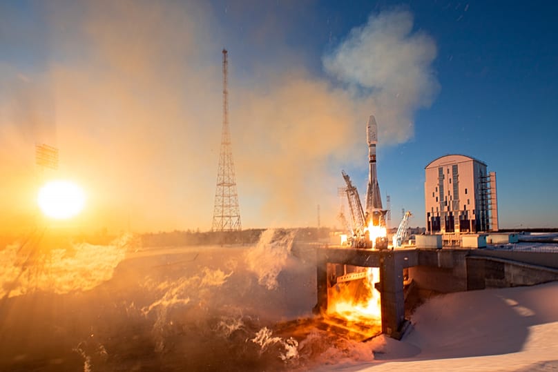 Un razzo Soyuz decolla da una base di lancio a Vostochny, 5 novembre 2024