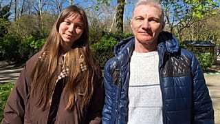 Семейный архив: Алексей и Маша Москалёвы по прибытии в Париж, 12 марта 2026 г.