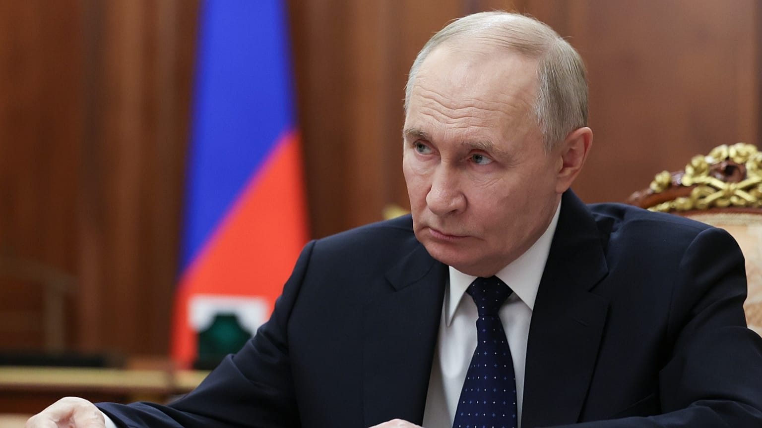 Russian President Vladimir Putin in Moscow, March 12, 2026. (Gavriil Grigorov, Sputnik, Kremlin Pool Photo via AP)