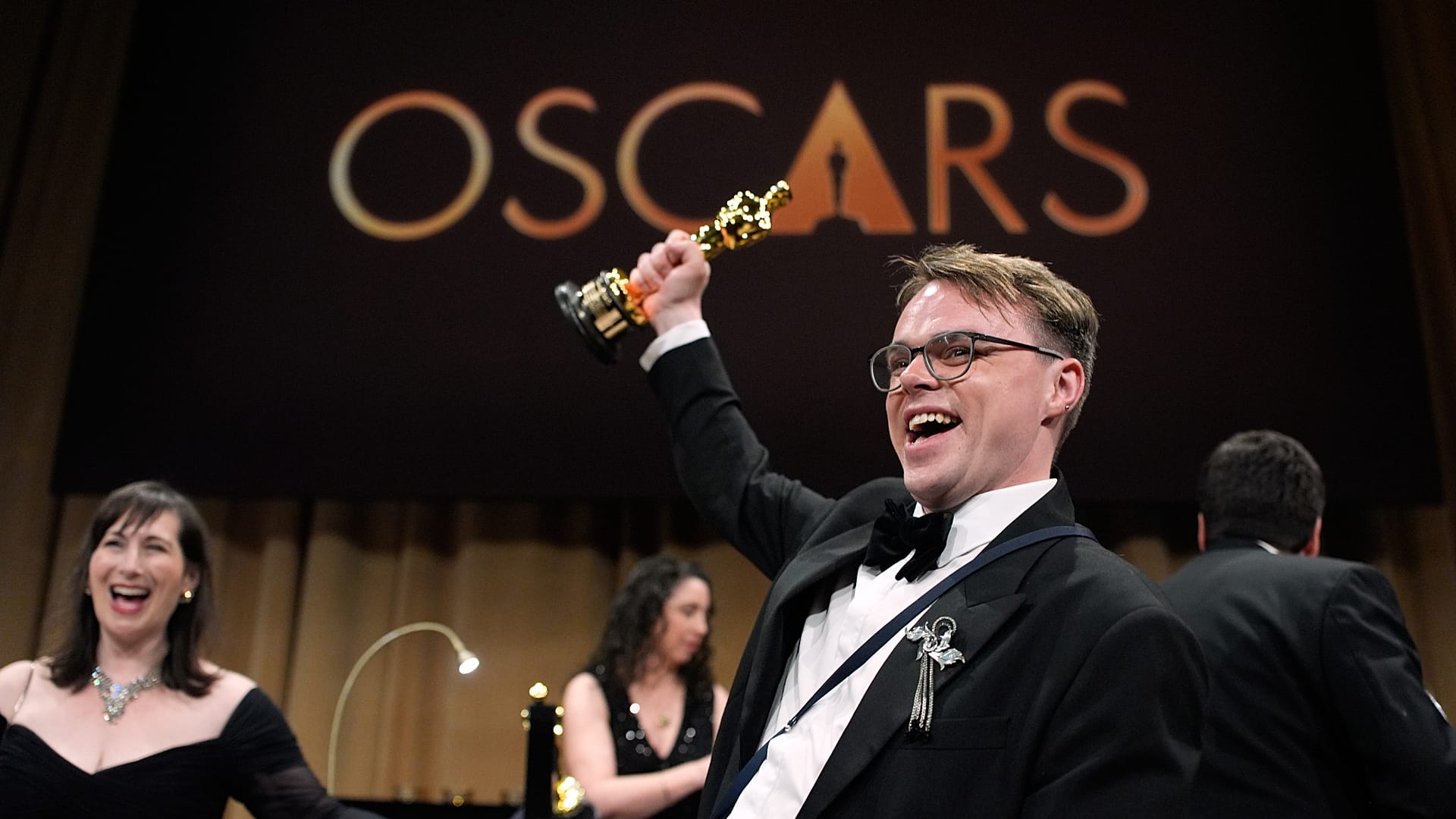 Pavel Talankin, der für seinen Film "Mr. Nobody gegen Putin" einen Oscar gewann. Los Angeles, USA, 15. März 2026 (AP Photo/John Locher)