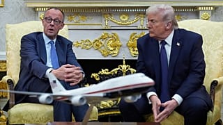 President Donald Trump meets with German Chancellor Friedrich Merz in the Oval Office at the White House, Tuesday, March 3, 2026, in Washington