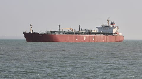 Photo provided by Mundra Port, Indian LPG vessel Shivalik arrives at LPG terminal Mundra Port in Mundra, India. 16 March 2026