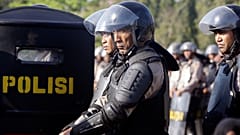 Indonesische Polizei auf Bali am 4. Oktober 2018.