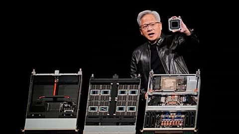 Nvidia CEO Jensen Huang speaks during an Nvidia conference focusing on artificial intelligence in San Jose, Calif.,US. 16 March 2026