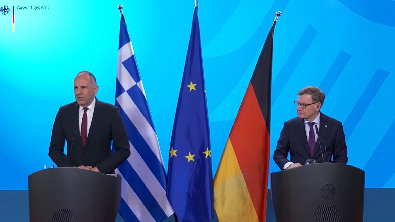 Γιώργος Γεραπετρίτης με Γιόχαν Βάντεφουλ στο Βερολίνο