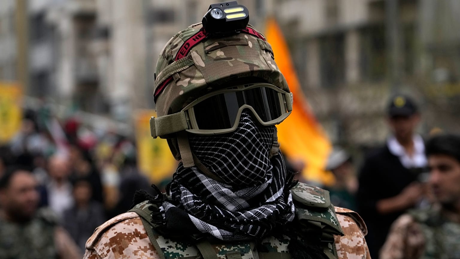 FILE: A member of the Iranian Basij paramilitary force attends the annual anti-Israeli Quds Day, or Jerusalem Day rally in support of Palestinians, in Tehran, 28 March 2025.