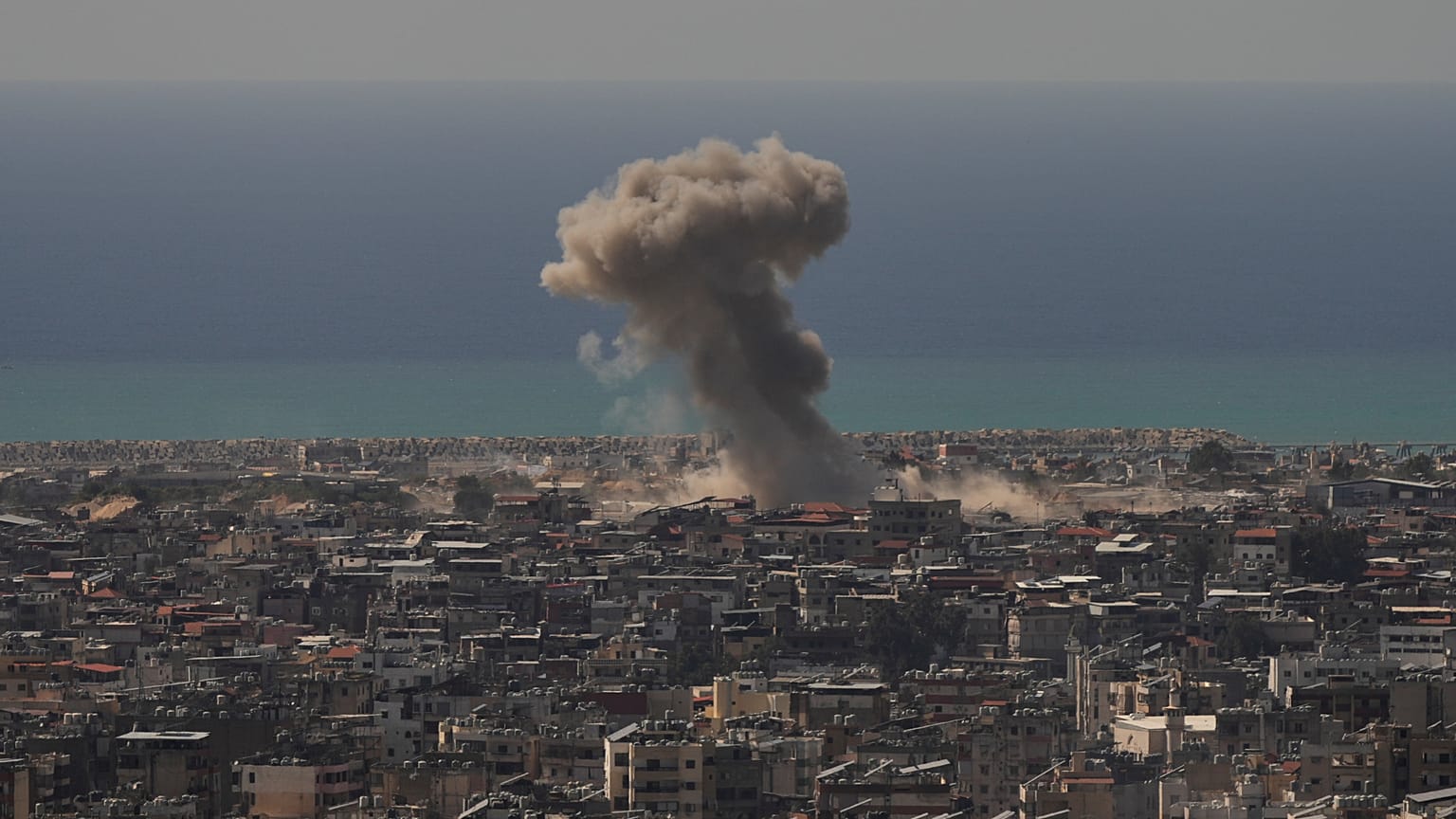 Smoke rises from the site of an Israeli airstrike in Dahiyeh, Beirut's southern suburbs