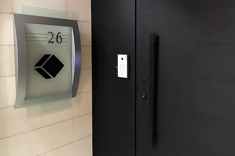 The entrance to Black Cube's offices in central Tel Aviv, 8 February, 2019 