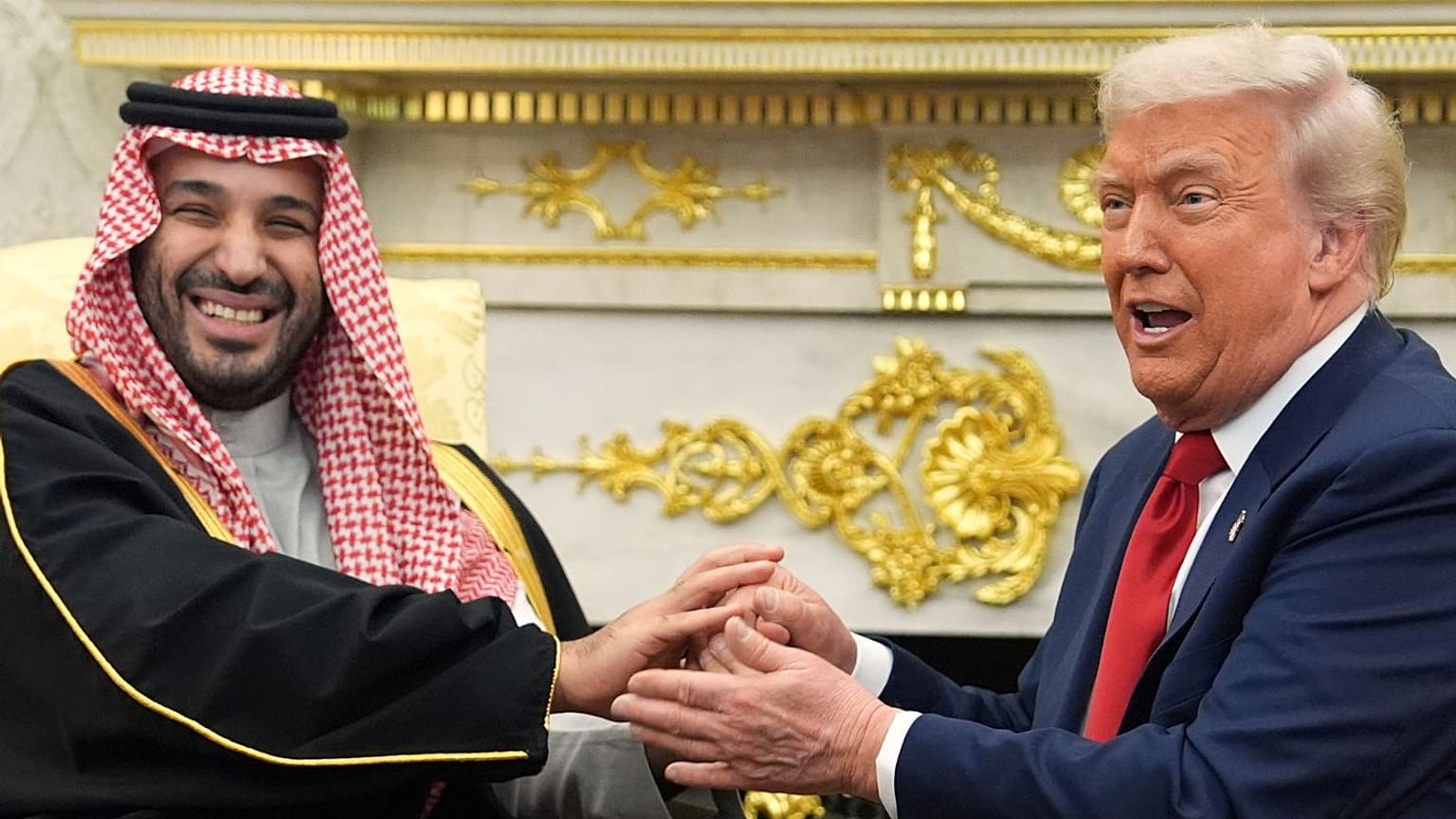 دیدار دونالد ترامپ، رئیس جمهور آمریکا و محمد بن سلمان، ولیعهد عربستان سعودی در کاخ سفید