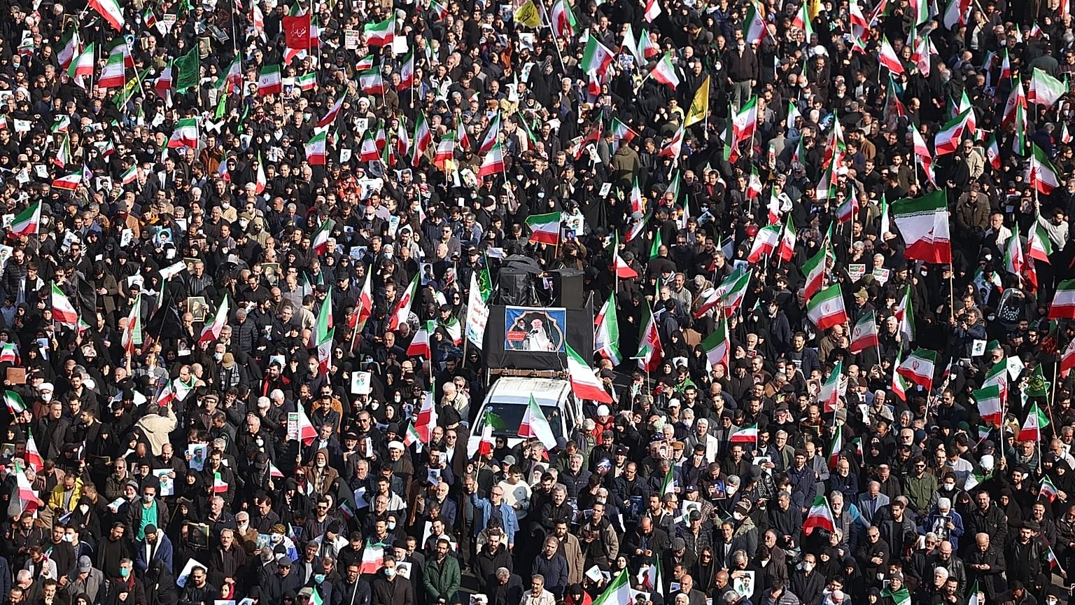 People gather in a rally to support Ayatollah Mojtaba Khamenei in Tehran, 9 March, 2026
