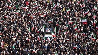People gather in a rally to support Ayatollah Mojtaba Khamenei in Tehran, 9 March, 2026