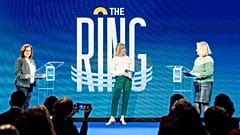 EU-Abgeordnete Tilly Metz (Grüne/EFA) und Stine Bosse (Renew Europe) im Ring beim Euronews Health Summit