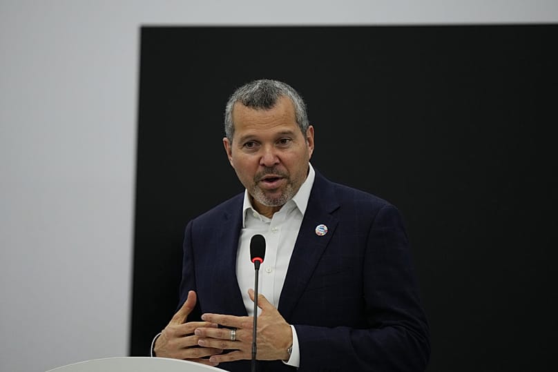 Arsenio Dominguez, the secretary general of the International Maritime Organisation, speaks in Belém, 10 November, 2025