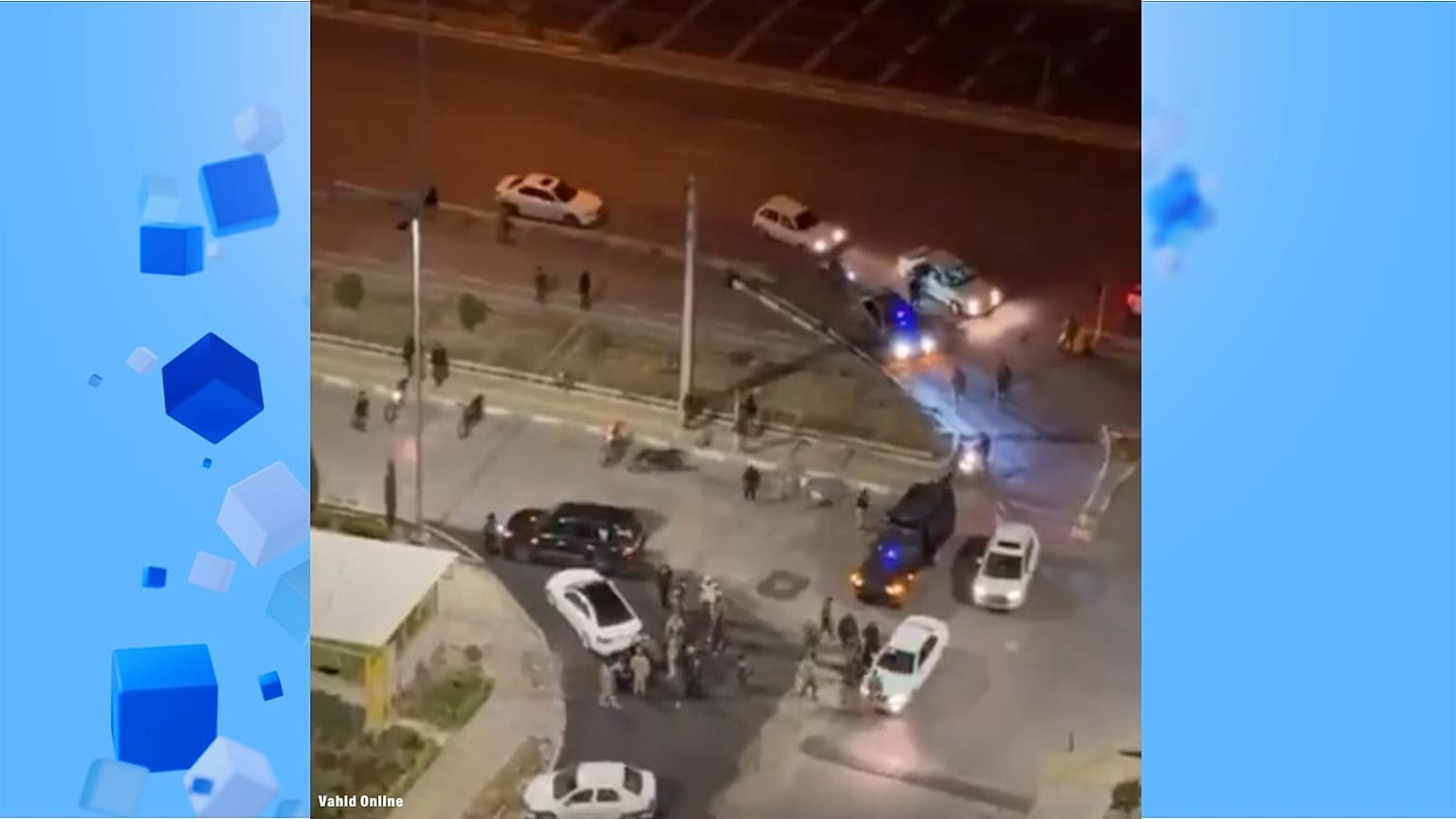 لحظه ورود نیروهای امنیتی به مجتمعی در منطقه چیتگر در تهران و برهم زدن مراسم چهارشنبه‌سوری 