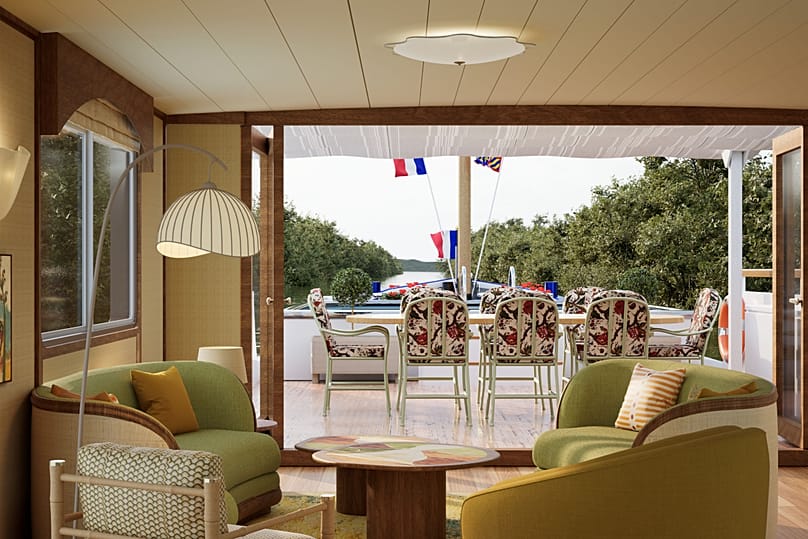 Marguerite, A Belmond Boat features a private plunge pool on the outdoor deck