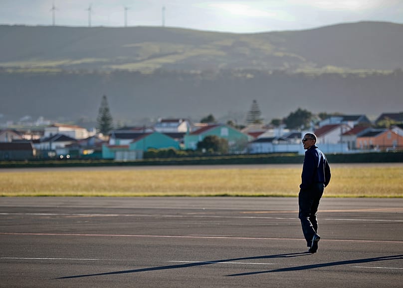 Barack Obama na Base das Lajes em 2016