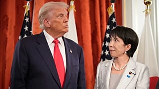 Japonya Başbakanı Sanae Takaichi, Tokyo'daki Akasaka Sarayı'nda ABD Başkanı Donald Trump'la beraber, 28 Ekim 2025