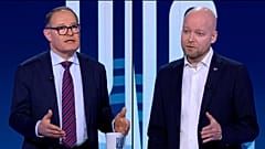 Posłowie Fabrice Leggeri (Patrioci dla Europy) i Jussi Saramo (Lewica)