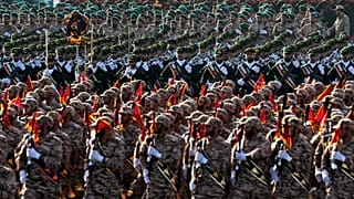 Iranian Revolutionary Guard members march just outside Tehran, 21 September, 2024