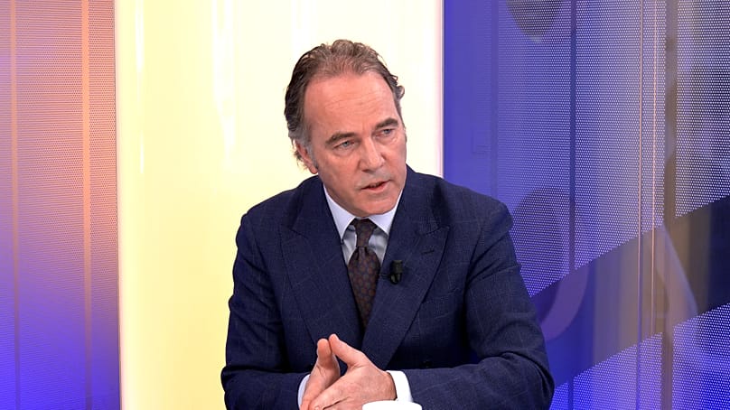 Bartjan Wegter, coordenador de contraterrorismo da UE, no estúdio da Euronews, 23 de março de 2026