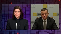 Maria Tadeo, Euronews &amp; Sergii Marchenko, ukrainischer Finanzminister