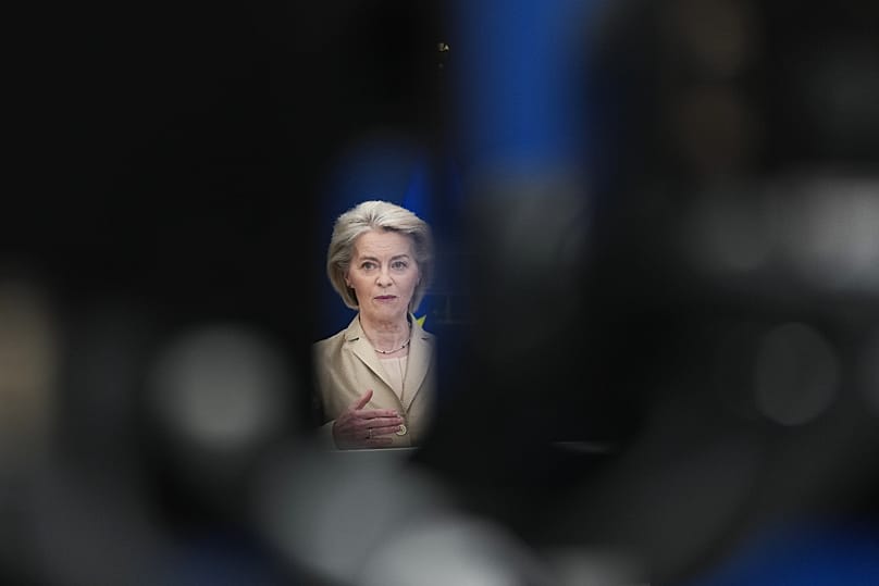 European Commission President Ursula von der Leyen delivers a statement during a media conference at EU headquarters in Brussels, 18 March, 2026
