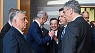 Hungarian Prime Minister Viktor Orbán speaks to EU leaders during summit in Brussels on March 19