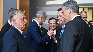 Hungarian Prime Minister Viktor Orbán speaks to EU leaders during summit in Brussels on March 19