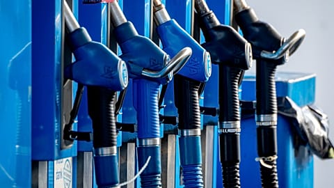 Taps are photographed at a gas station in Frankfurt, Germany, Wednesday, Oct. 5, 2022.