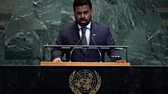 الرئيس السريلانكي أنورا كومارا ديساناياكي يلقي كلمته في الدورة الثمانين للجمعية العامة للأمم المتحدة، يوم الأربعاء 24 سبتمبر 2025، في مقر الأمم المتحدة.
