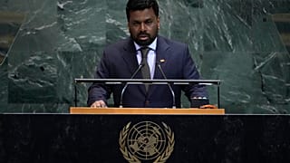 الرئيس السريلانكي أنورا كومارا ديساناياكي يلقي كلمته في الدورة الثمانين للجمعية العامة للأمم المتحدة، يوم الأربعاء 24 سبتمبر 2025، في مقر الأمم المتحدة.