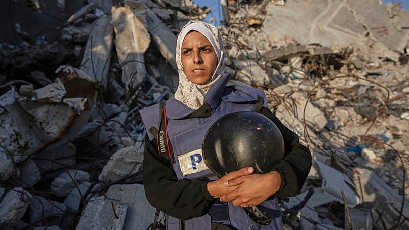 Freelance journalist Mariam Dagga, 33, who had been working with the Associated Press and other outlets during the Gaza war (AP Photo/Jehad Alshrafi, File)