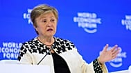 ARCHIVO - Kristalina Georgieva, Directora Gerente del Fondo Monetario Internacional, asiste a la Reunión Anual del Foro Económico Mundial en Davos, el 23 de enero de 2026.