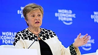 ARCHIVO - Kristalina Georgieva, Directora Gerente del Fondo Monetario Internacional, asiste a la Reunión Anual del Foro Económico Mundial en Davos, el 23 de enero de 2026.