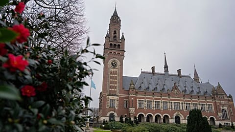 A view of the peace Palace housing the International Court of Justice, the UN's top court, is seen, Feb. 2, 2024, in The Hague, Netherlands.