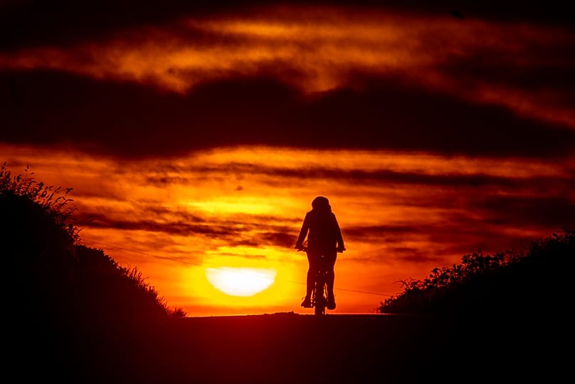 Fahrradfahrerin in Deutschland