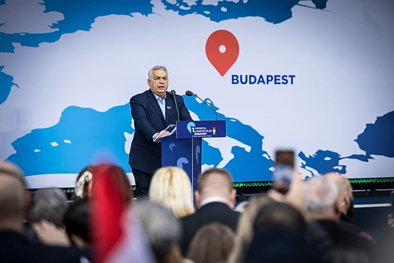 Orbán Viktor beszédet mond az Első Patrióta Nagygyülésen