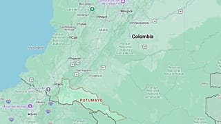 Η περιοχή Putumayo της νότιας Κολομβίας σε χάρτη.
