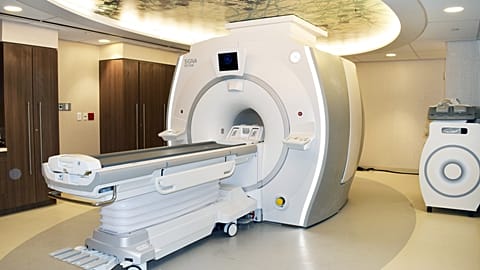 An MRI scanner used in medical imaging, which relies on liquid helium to operate.