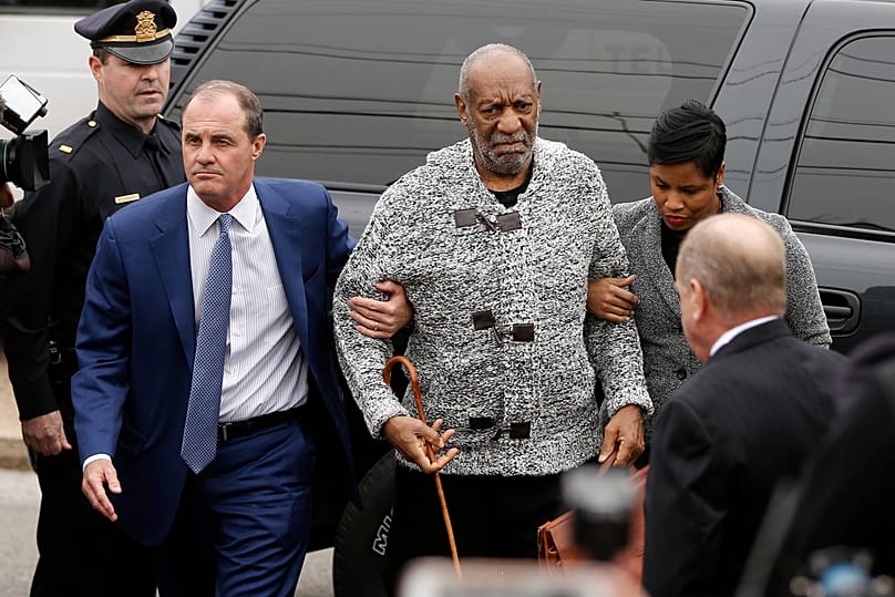 FILE - Bill Cosby arrives at court to face a felony charge of aggravated indecent assault, in Elkins Park, Pa., Dec. 30, 2015