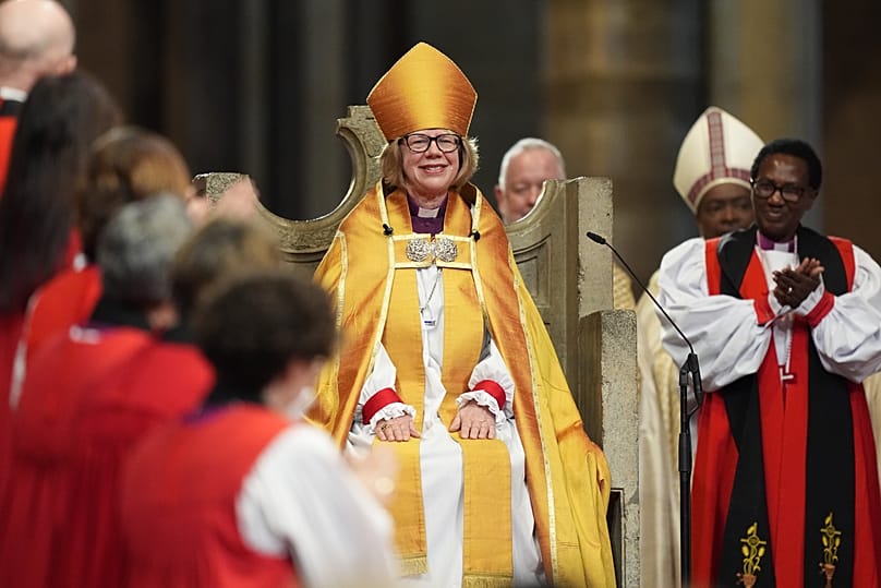 Sarah Mullally during the Enthronement Ceremony installing her as Archbishop of Canterbury in Canterbury, 25 March, 2026